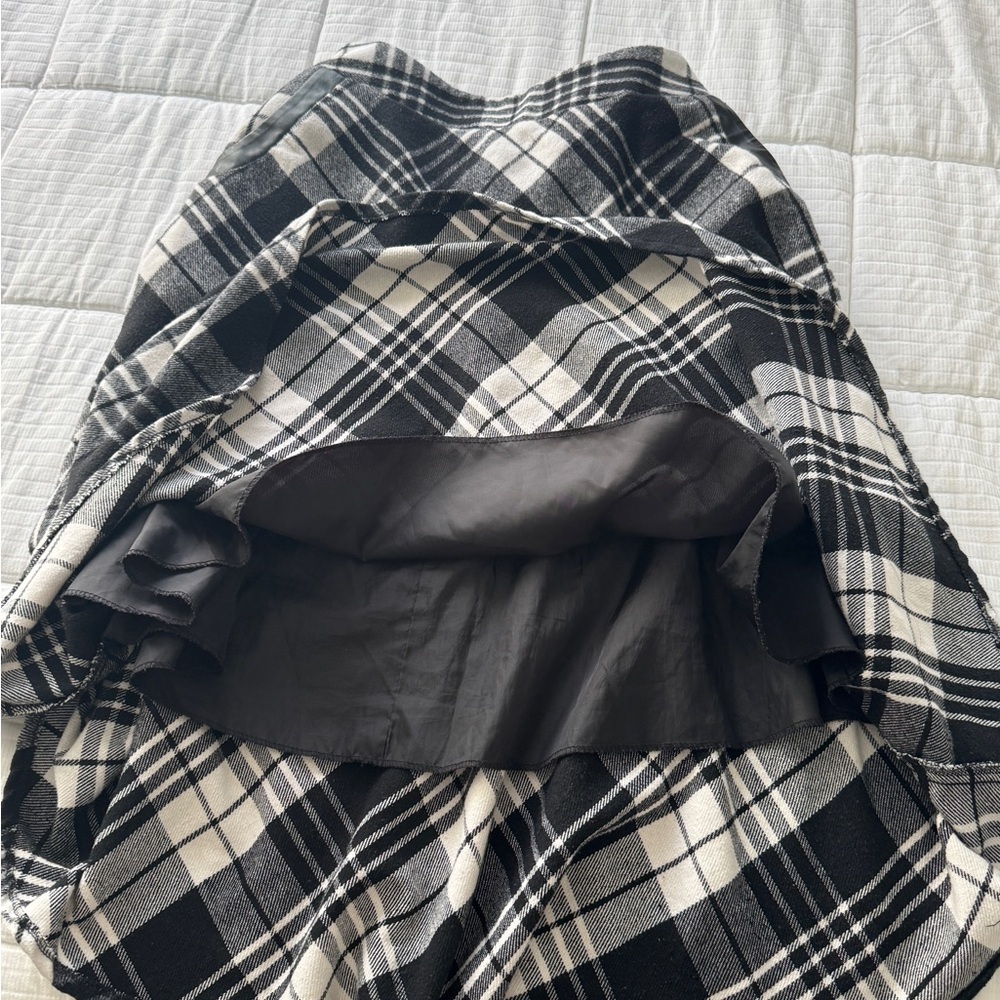 IDEALSANXUN black and white plaid A-line skirt with pockets - Picture 2 of 8